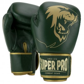 Manusi Box Super Pro Combat Gear Warrior SE Piele Verde-Auriu