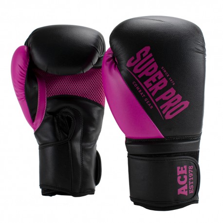 Manusi Box Super Pro Combat Gear ACE Negru-Roz