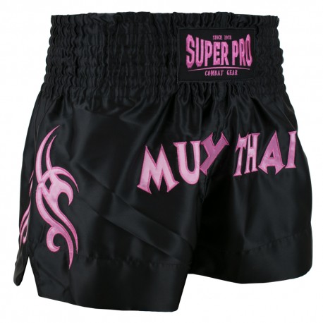 Sort Muay Thai Fighter Negru/Roz Super Pro Combat Gear