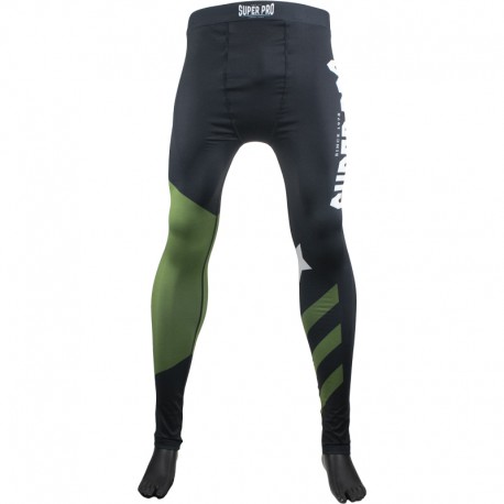 Colanti Compresie Barbati No Mercy Negru/Verde/Alb Super Pro Combat Gear