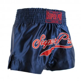 Short kickboxing Super Pro Challenger Albastru/Rosu/Alb